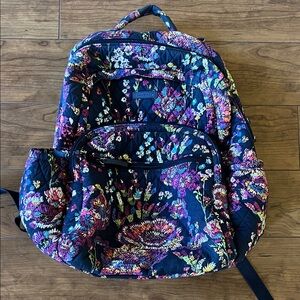 Vera Bradley Navy and Pink Floral Backpack